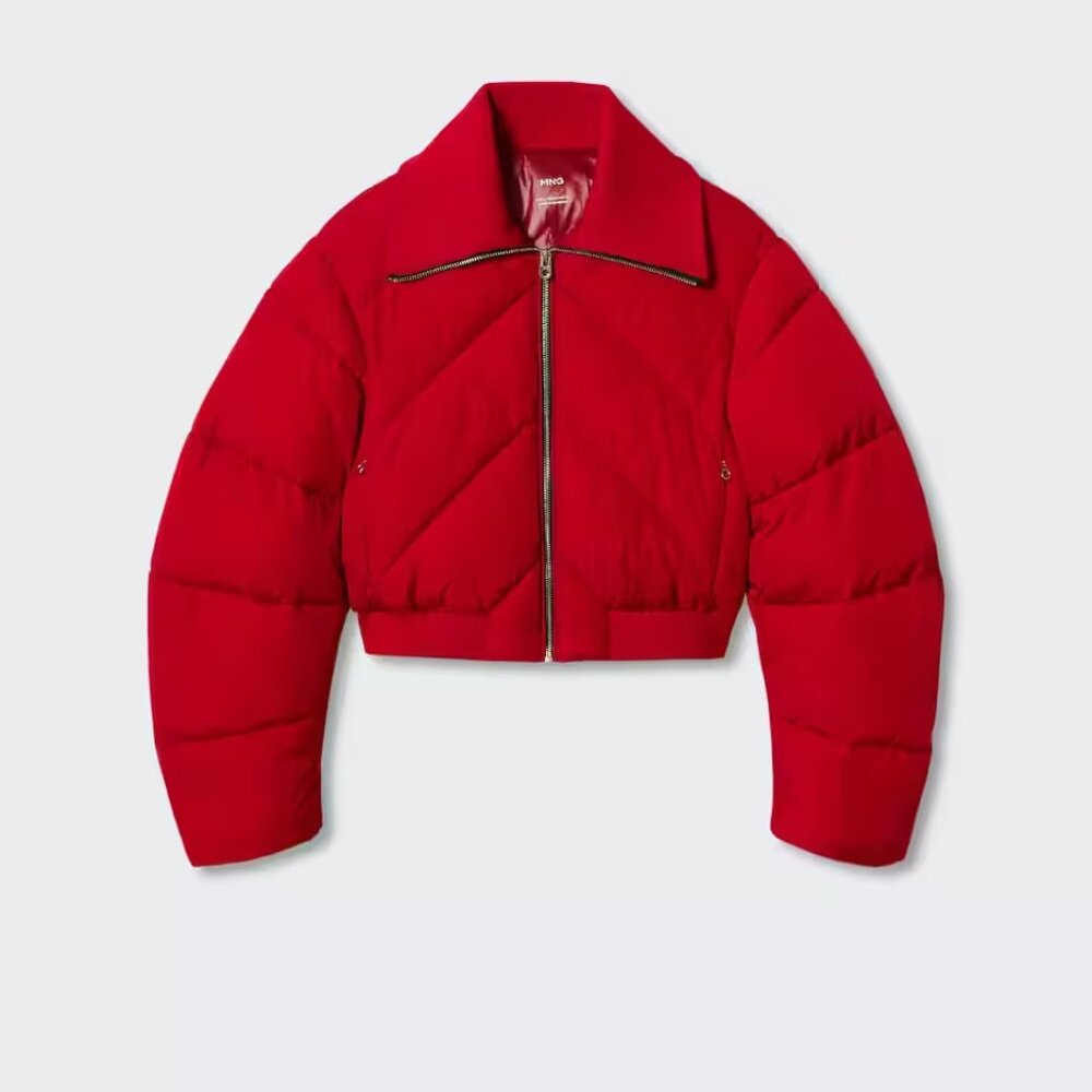 Mango Red Quilted Jacket